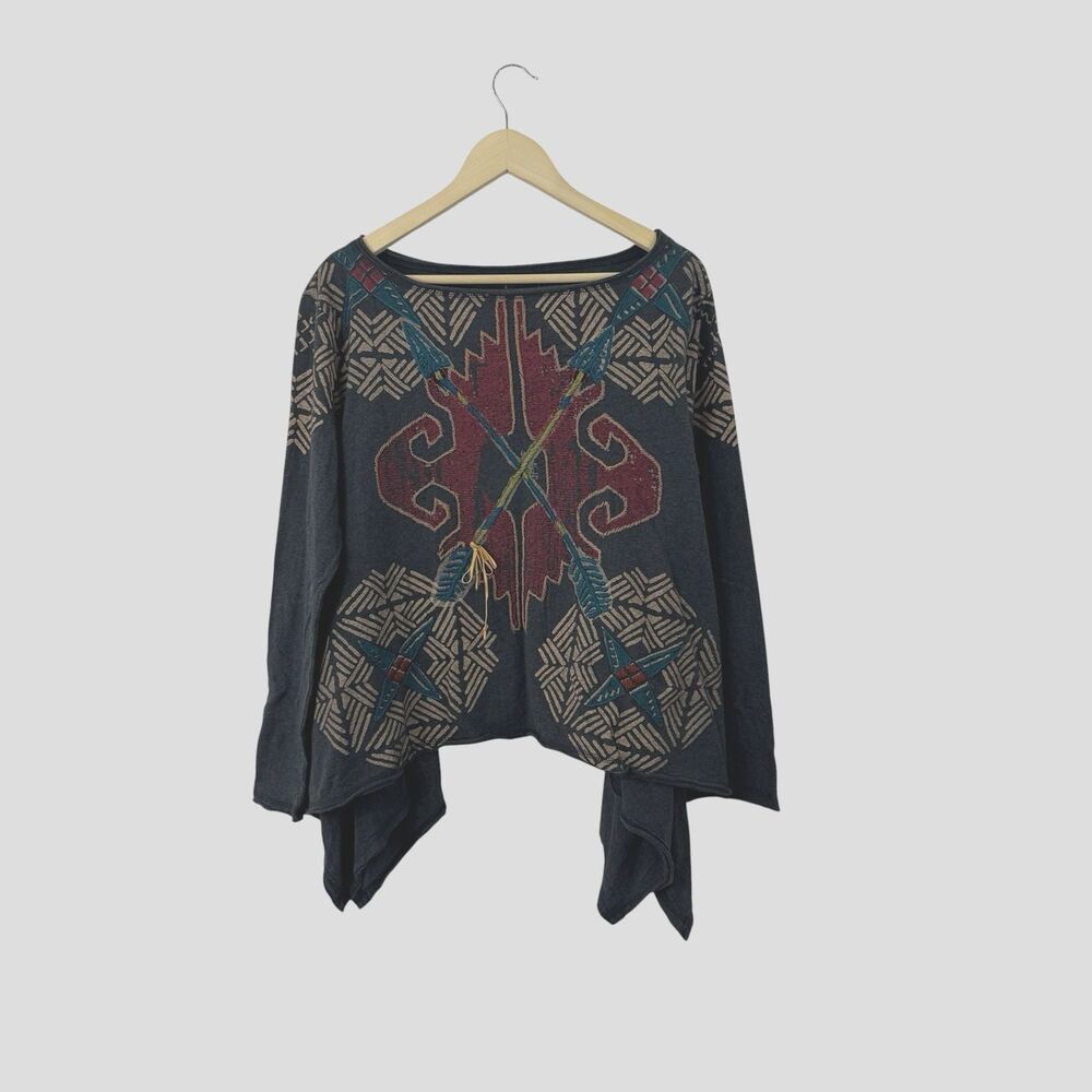 Double D Ranch Medium Top Cotton Western Embroidered Long Sleeve Womens